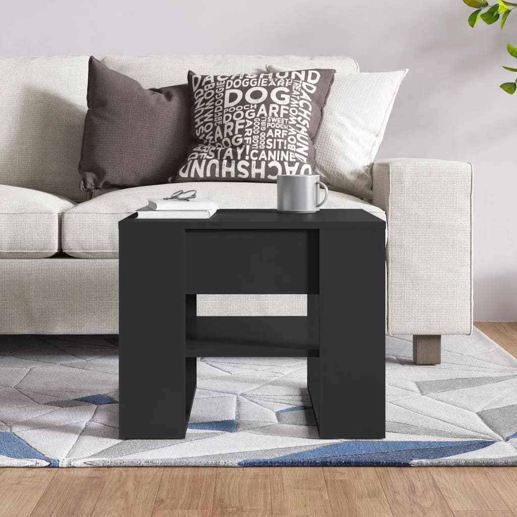 Table basse noir 55,5x55x45 cm bois d’ingénierie - Tables basses