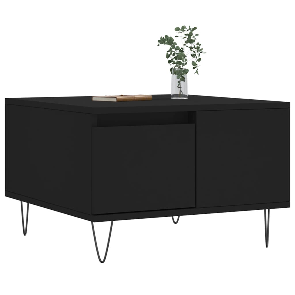 Table basse noir 55x55x36,5 cm bois d’ingénierie - Tables basses
