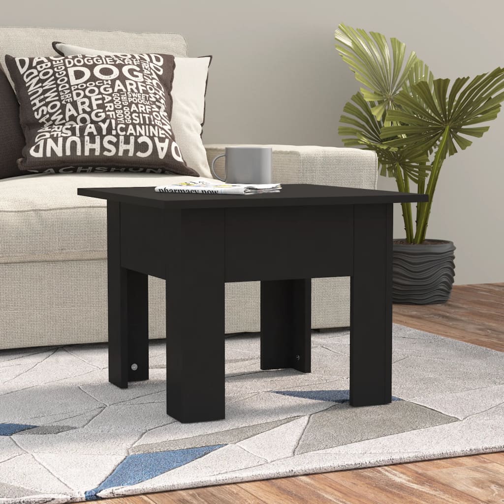 Table basse noir 55x55x42 cm bois d’ingénierie - Tables basses