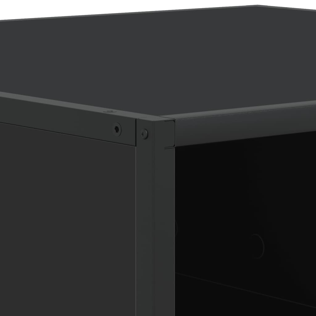 Table basse noir 60,5x60,5x30 cm bois d’ingénierie et métal - Tables basses