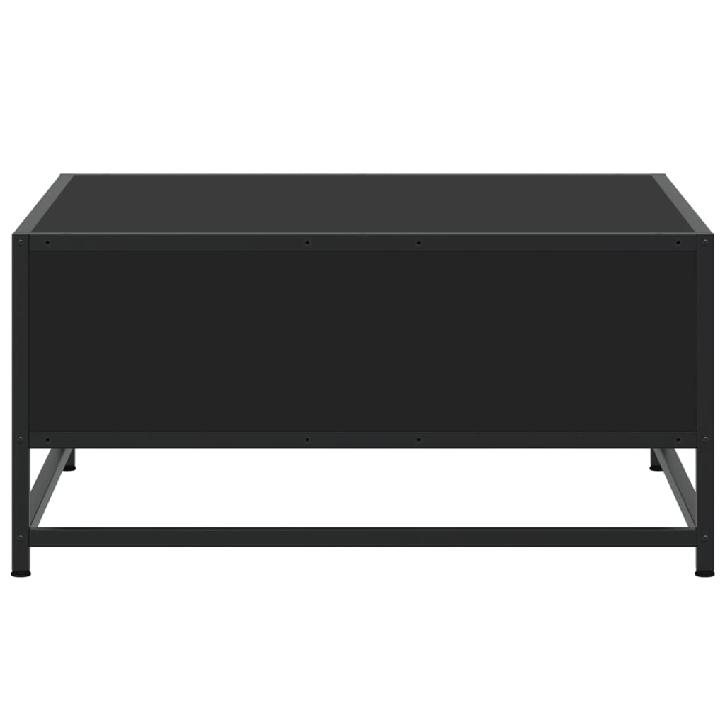 Table basse noir 60,5x60,5x30 cm bois d’ingénierie et métal - Tables basses