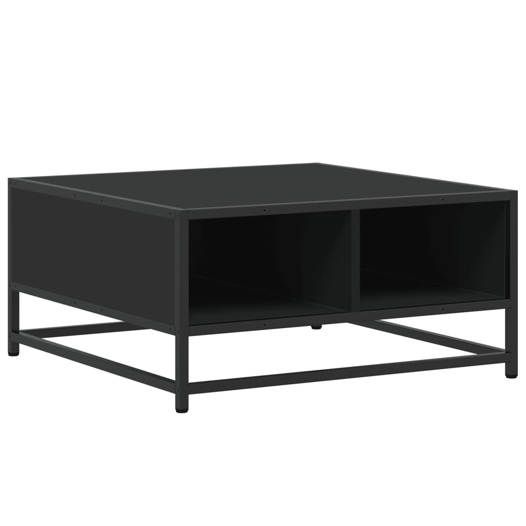 Table basse noir 60,5x60,5x30 cm bois d’ingénierie et métal - Tables basses
