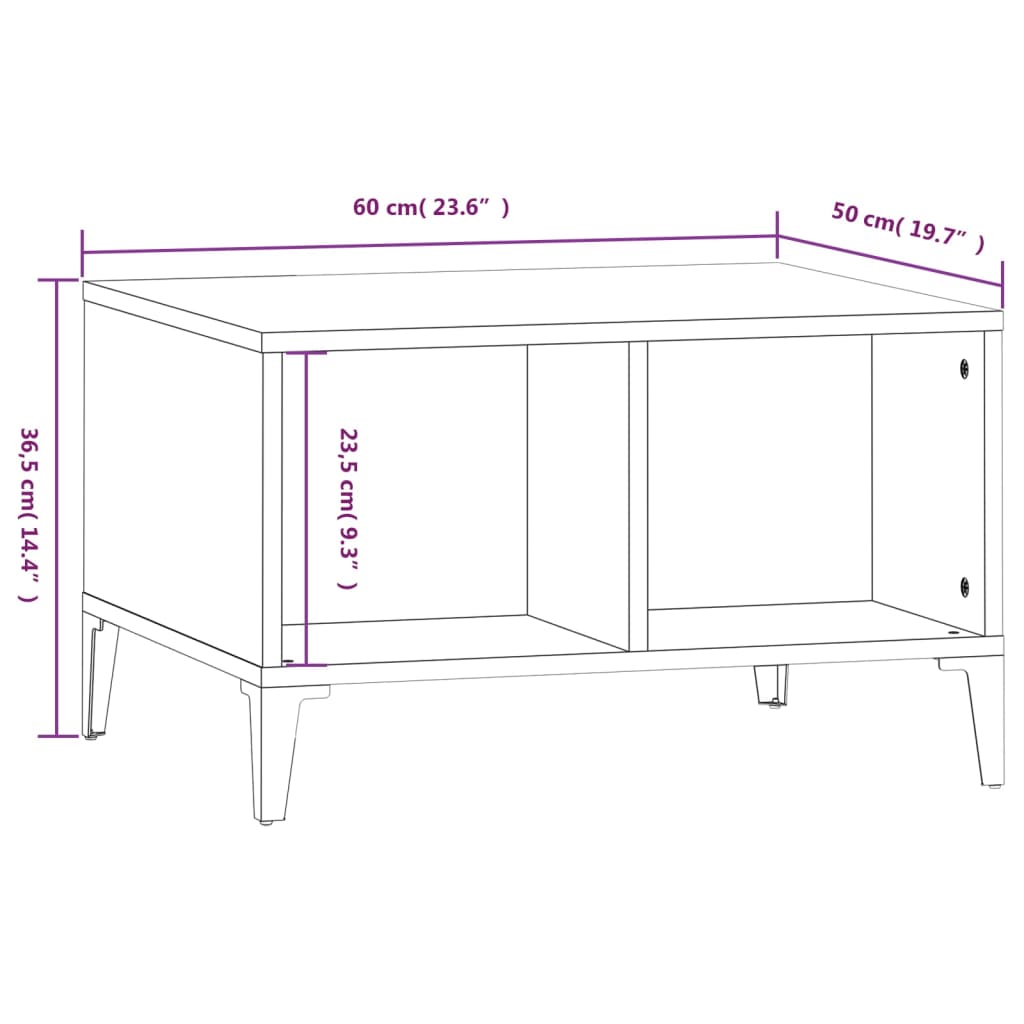 Table basse Noir 60x50x36,5 cm Bois d’ingénierie - Tables basses