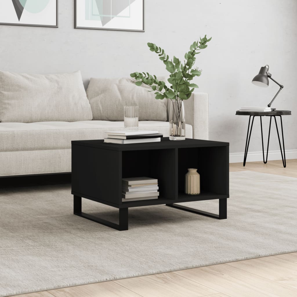 Table basse Noir 60x50x36,5 cm Bois d’ingénierie - Tables basses