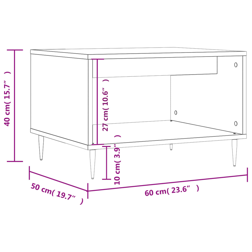 Table basse noir 60x50x40 cm bois d’ingénierie - Tables basses