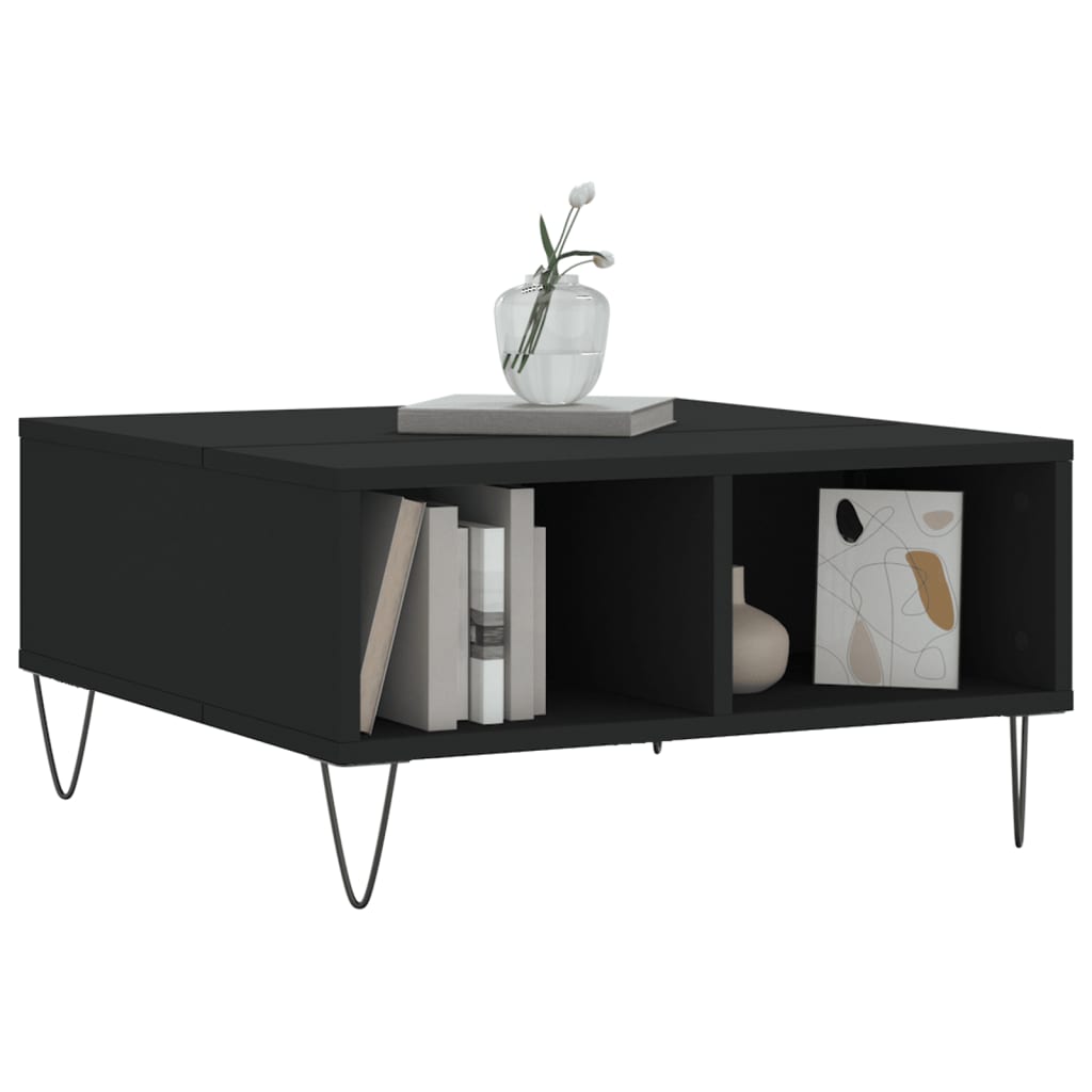Table basse noir 60x60x30 cm bois d’ingénierie - Tables basses