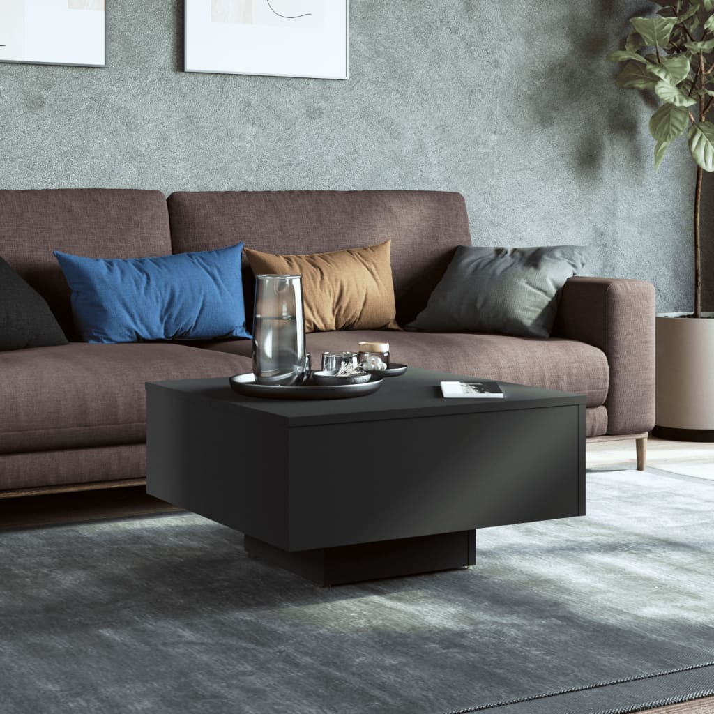 Table basse noir 60x60x31,5 cm bois d’ingénierie - Tables basses