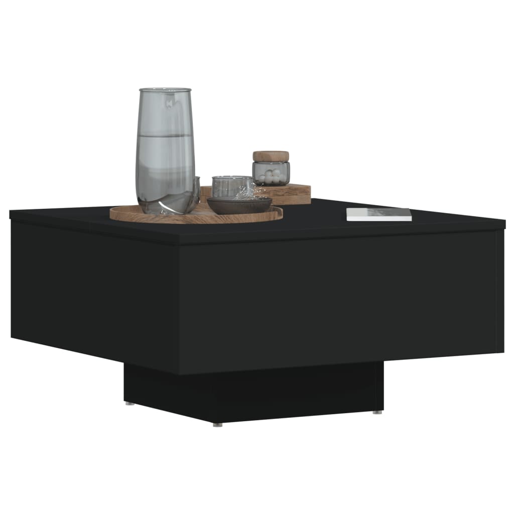 Table basse noir 60x60x31,5 cm bois d’ingénierie - Tables basses