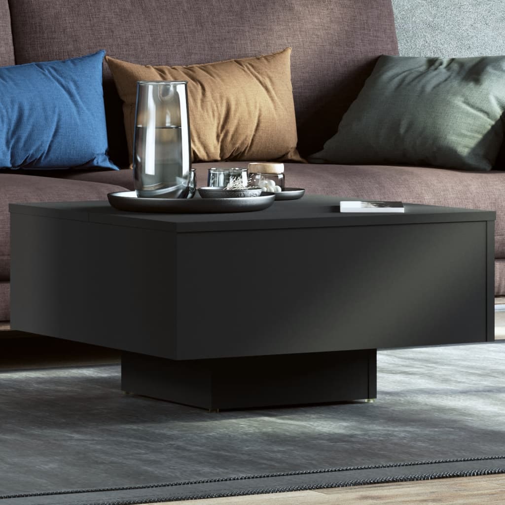 Table basse noir 60x60x31,5 cm bois d’ingénierie - Tables basses