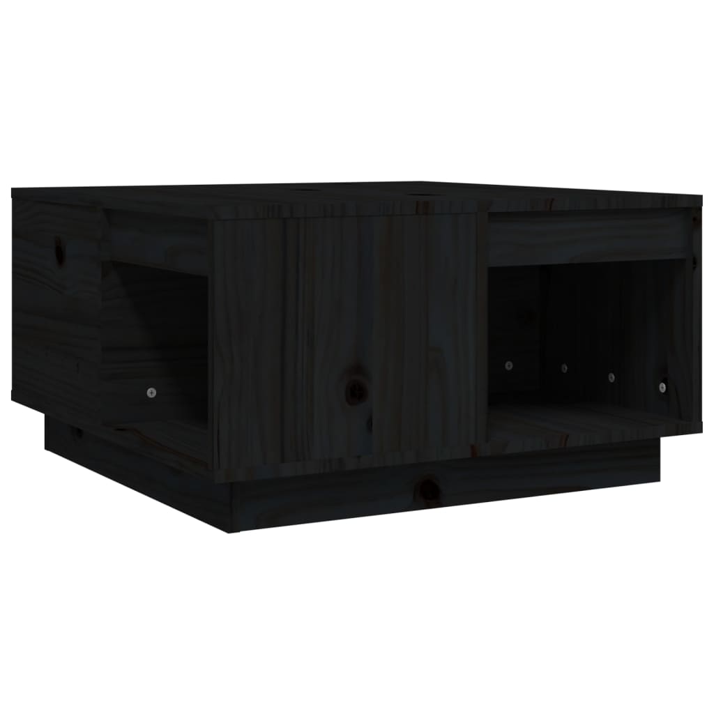 Table basse Noir 60x61x32,5 cm Bois massif de pin - Tables basses