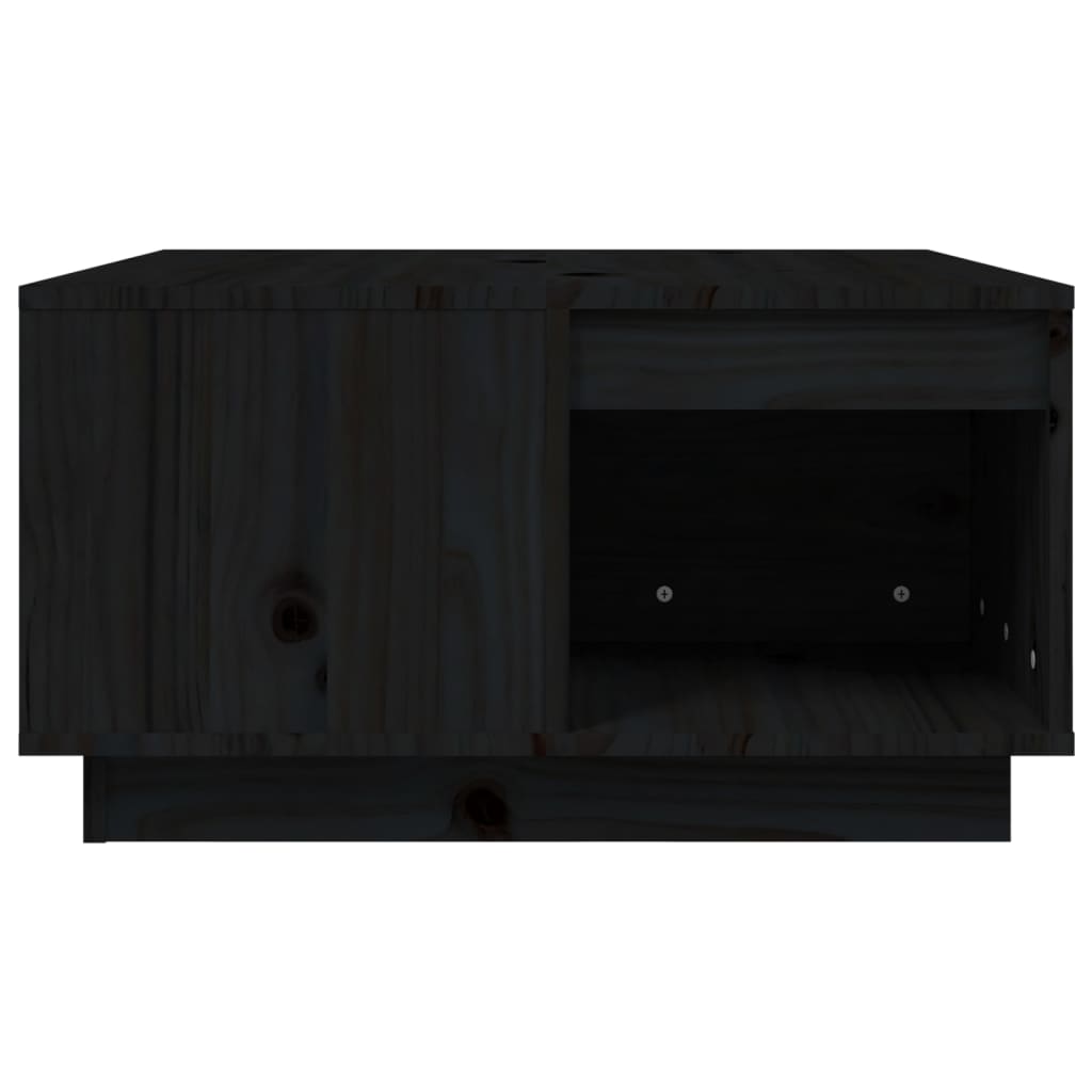 Table basse Noir 60x61x32,5 cm Bois massif de pin - Tables basses