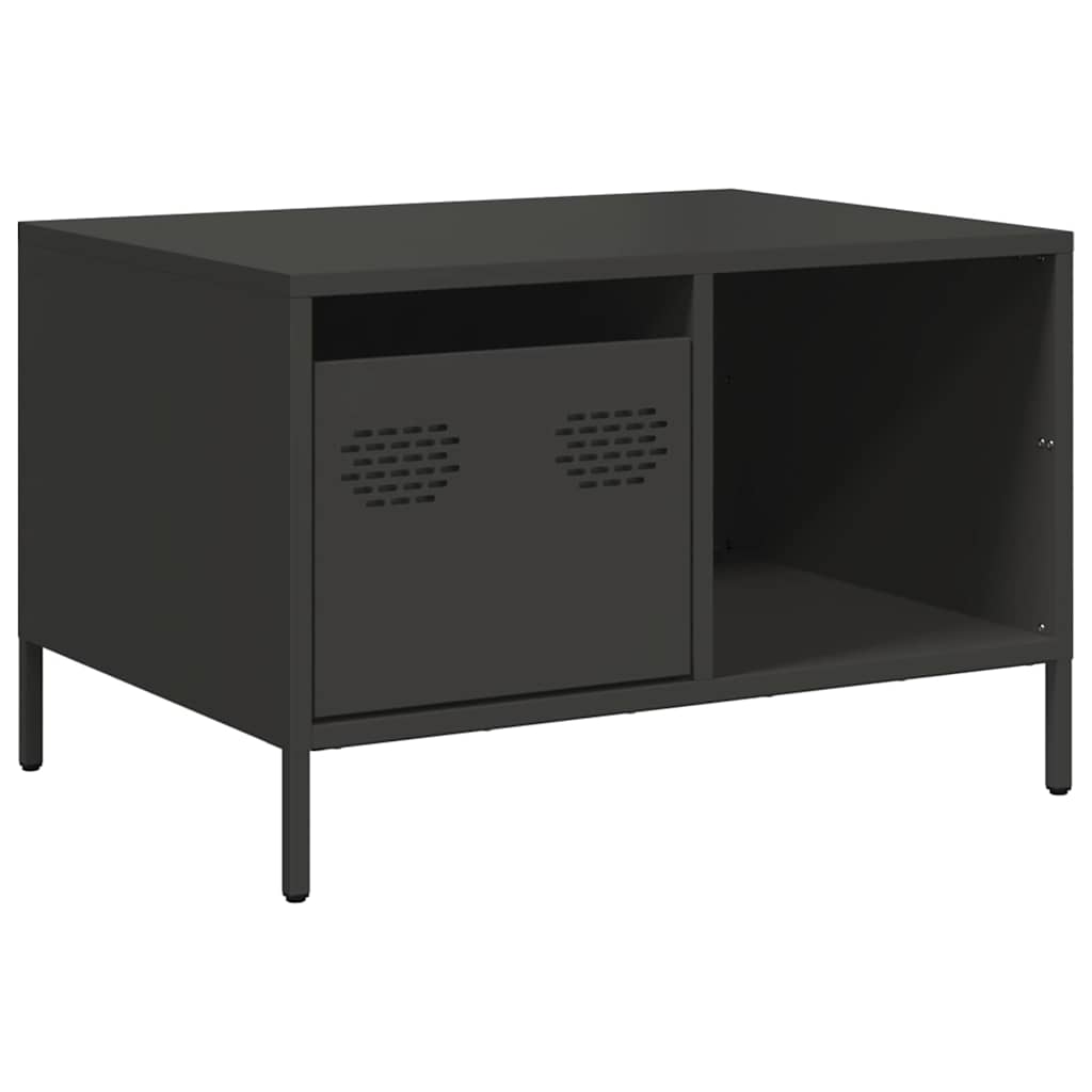 Table basse noir 68,5x50x43,5 cm acier laminé à froid - Tables basses