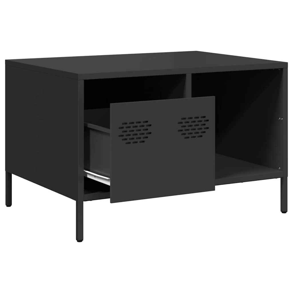 Table basse noir 68,5x50x43,5 cm acier laminé à froid - Tables basses
