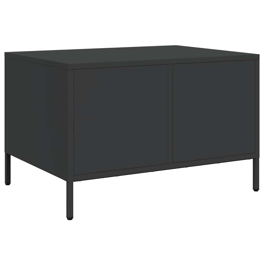 Table basse noir 68,5x50x43,5 cm acier laminé à froid - Tables basses