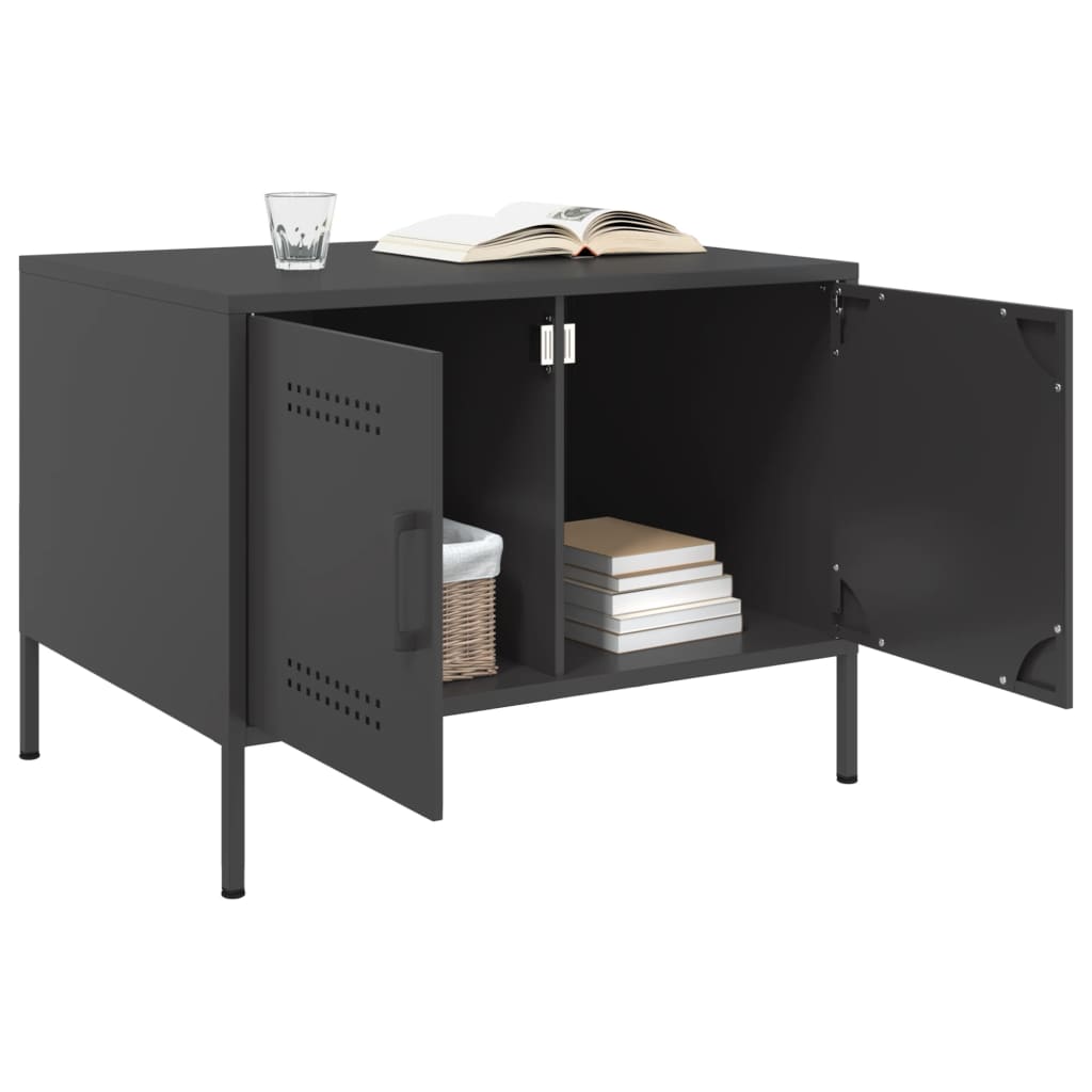 Table basse noir 68x50x50,5 cm acier - Tables basses