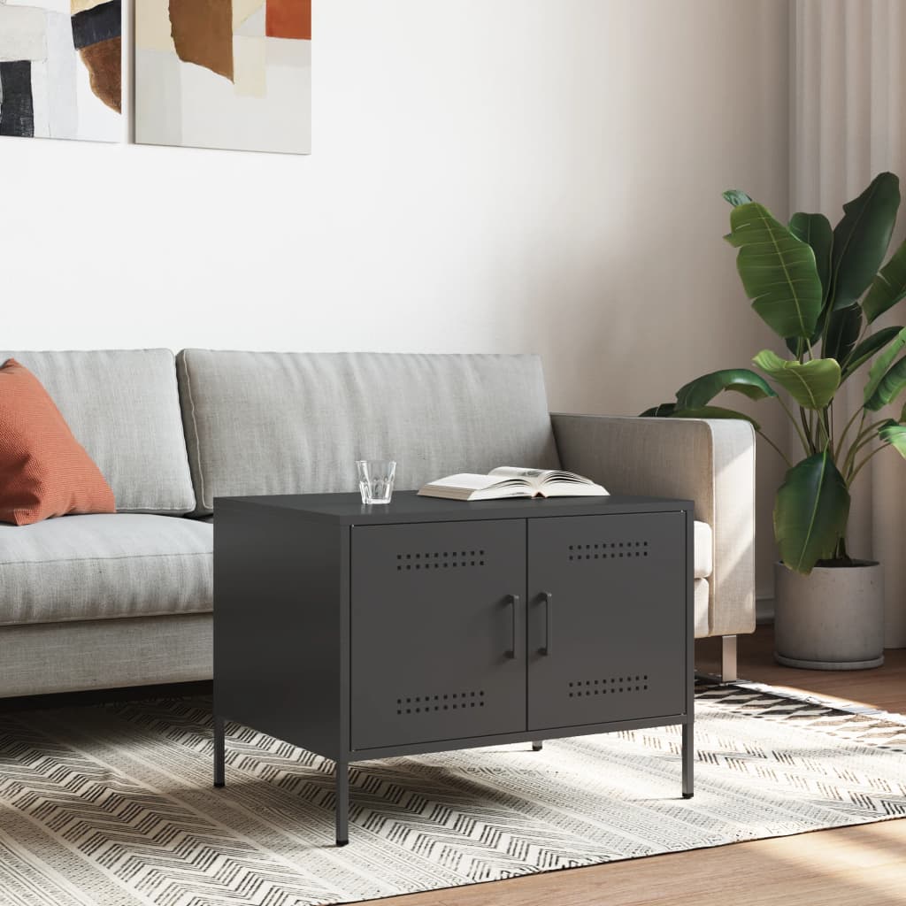 Table basse noir 68x50x50,5 cm acier - Tables basses