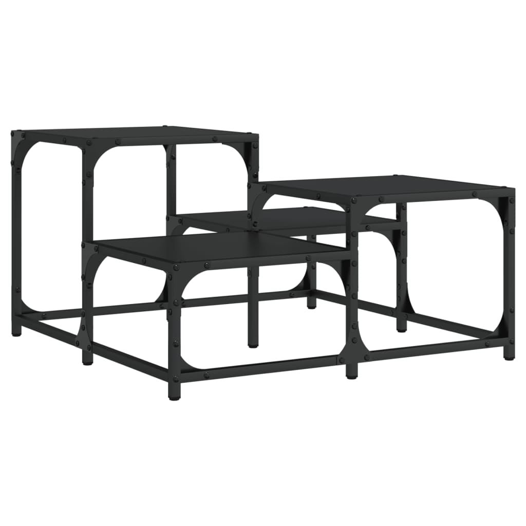 Table basse noir 68x68x40 cm bois d’ingénierie - Tables basses