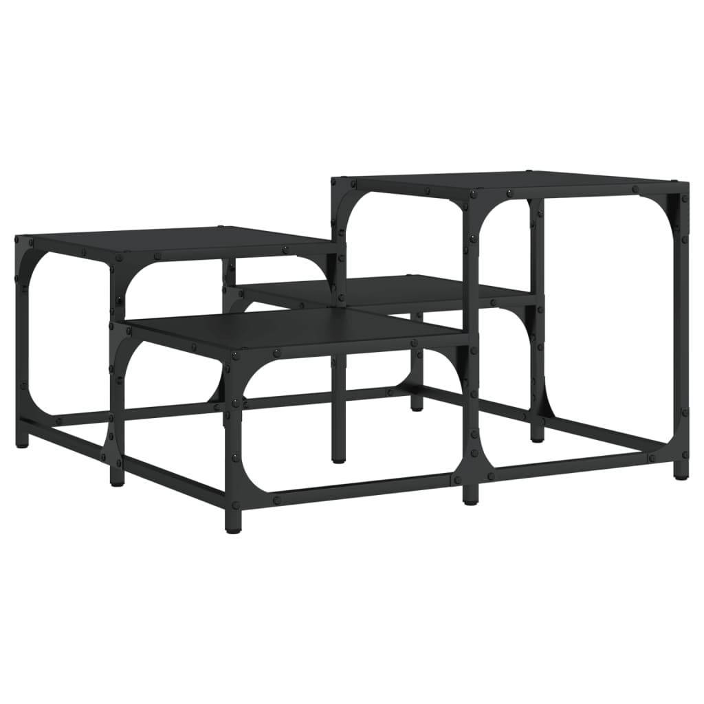 Table basse noir 68x68x40 cm bois d’ingénierie - Tables basses