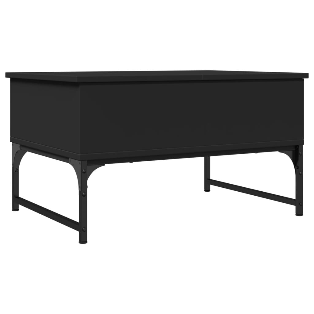 Table basse noir 70x50x40 cm bois d’ingénierie et métal - Tables basses