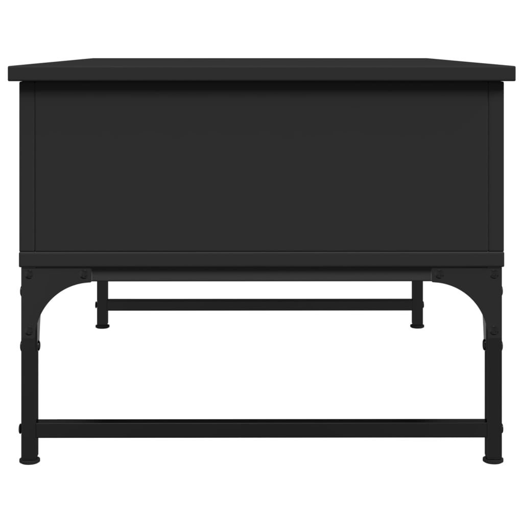Table basse noir 70x50x40 cm bois d’ingénierie et métal - Tables basses