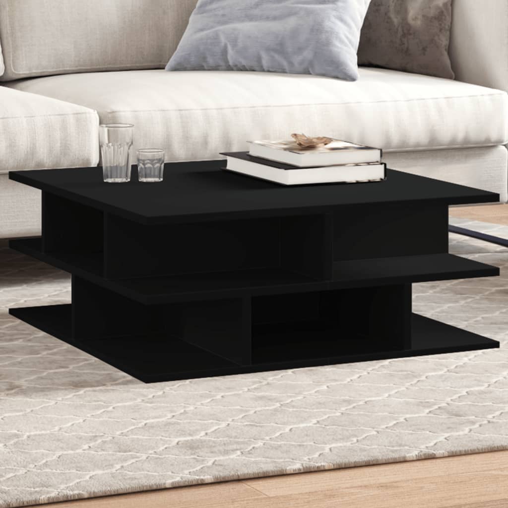 Table basse noir 70x70x29 cm bois d’ingénierie - Tables basses