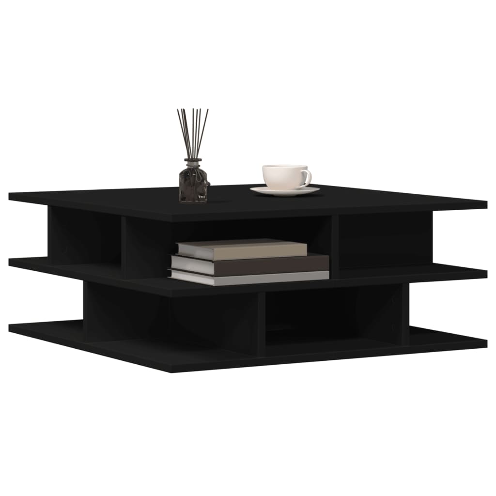 Table basse noir 70x70x29 cm bois d’ingénierie - Tables basses