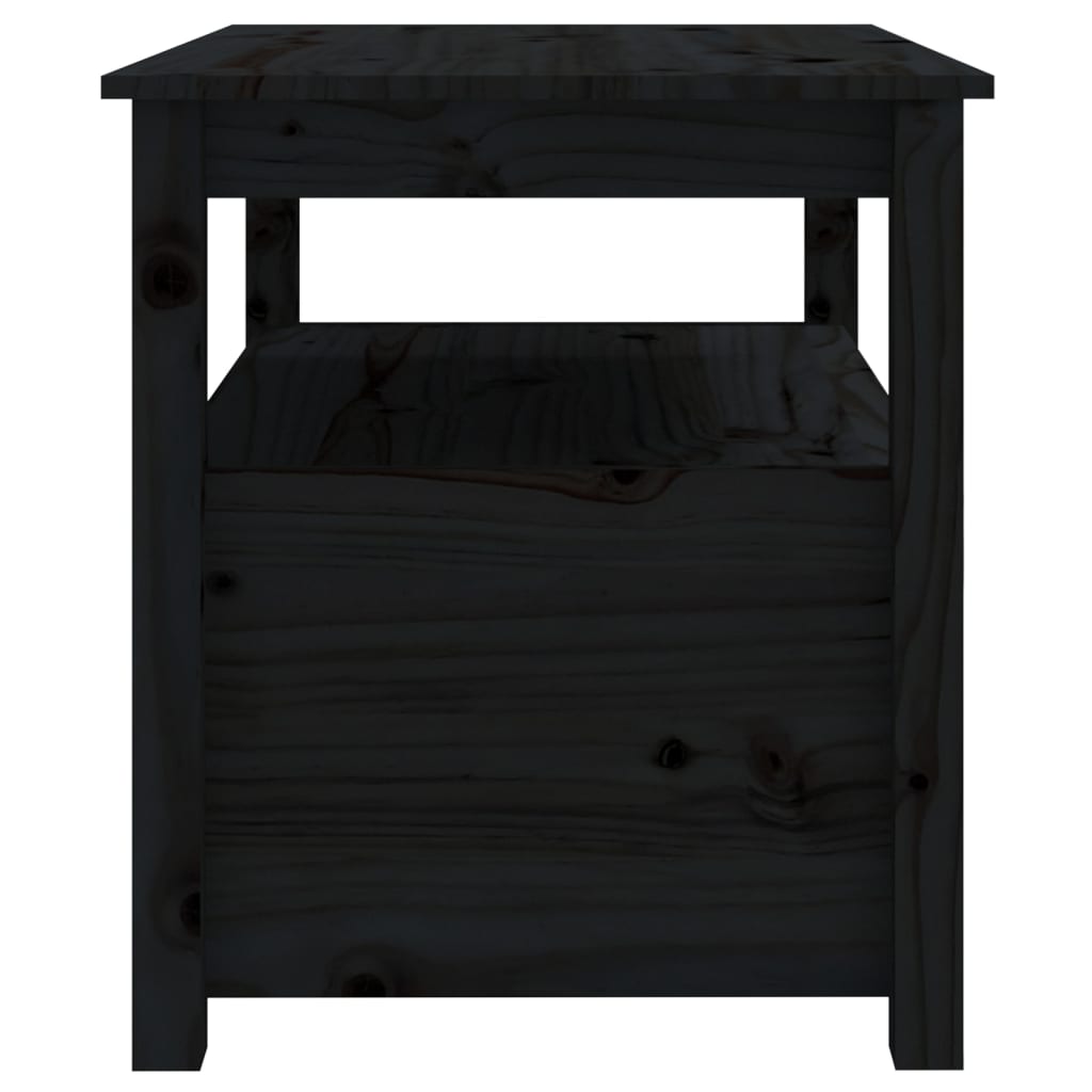 Table basse Noir 71x49x55 cm Bois massif de pin - Tables basses