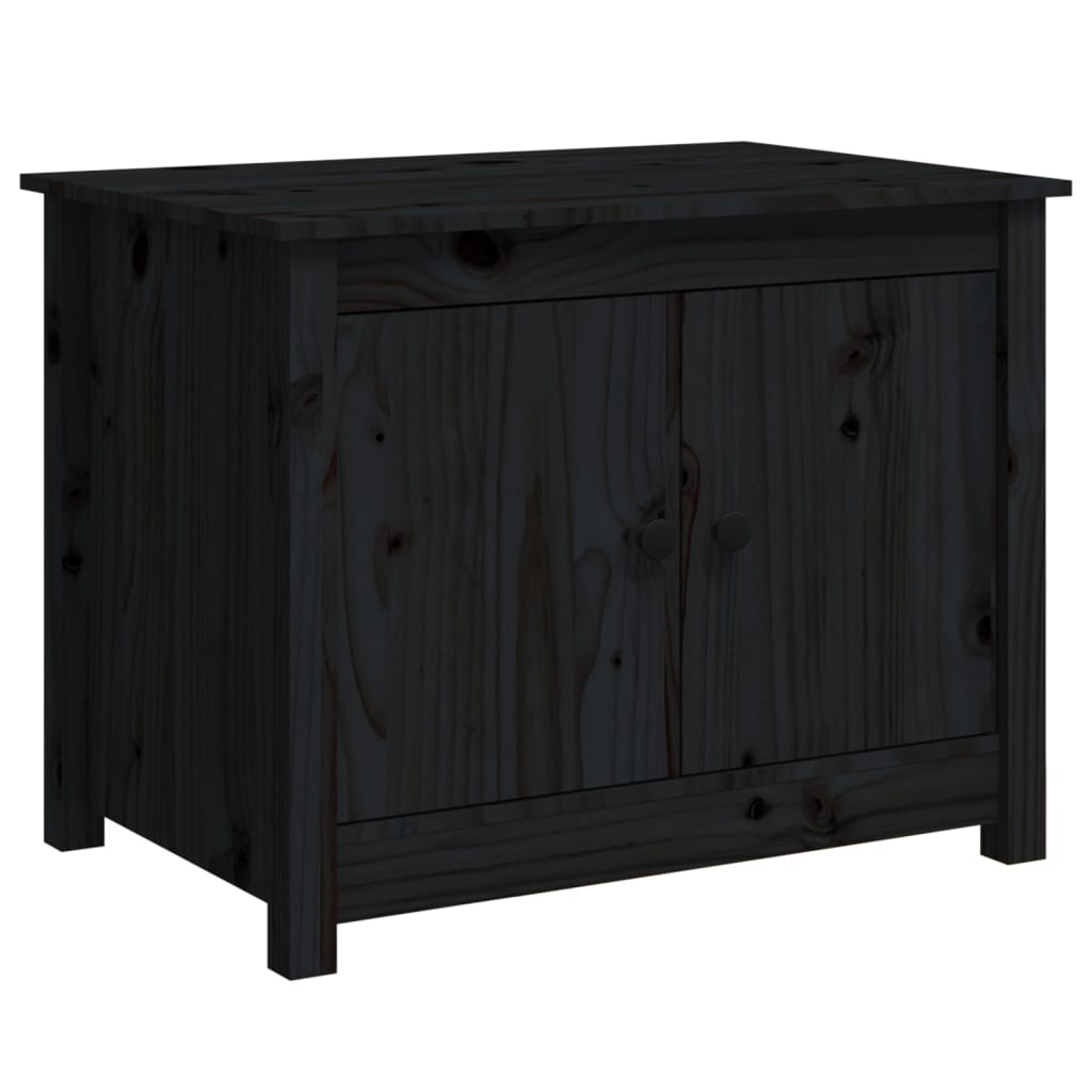 Table basse Noir 71x49x55 cm Bois massif de pin - Tables basses