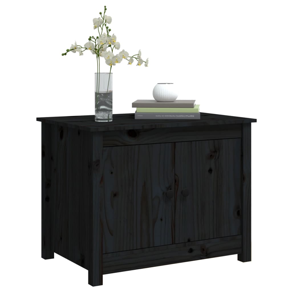 Table basse Noir 71x49x55 cm Bois massif de pin - Tables basses