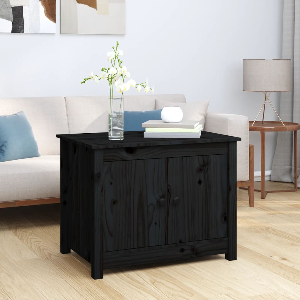 Table basse Noir 71x49x55 cm Bois massif de pin - Tables basses