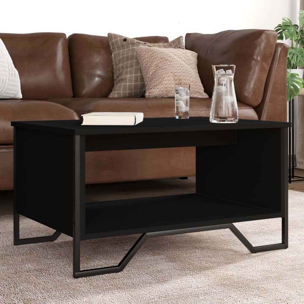 Table basse noir 75x51x40 cm bois d’ingénierie - Tables basses
