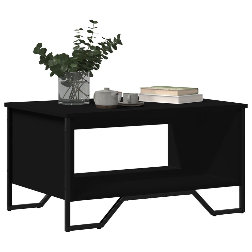 Table basse noir 75x51x40 cm bois d’ingénierie - Tables basses