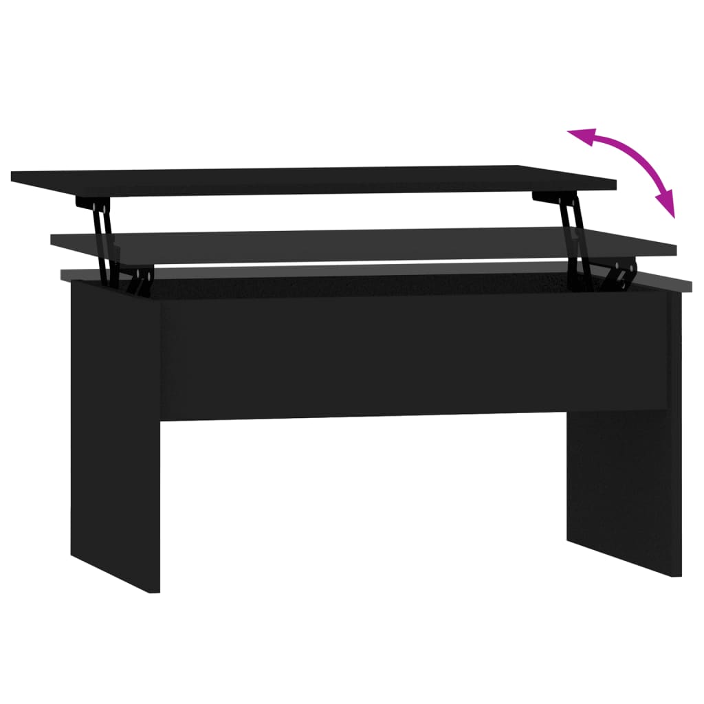 Table basse noir 80x50,5x41,5 cm bois d’ingénierie - Tables basses
