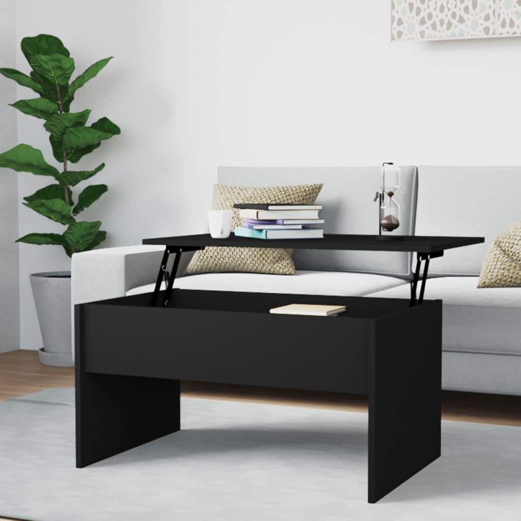 Table basse noir 80x50,5x41,5 cm bois d’ingénierie - Tables basses