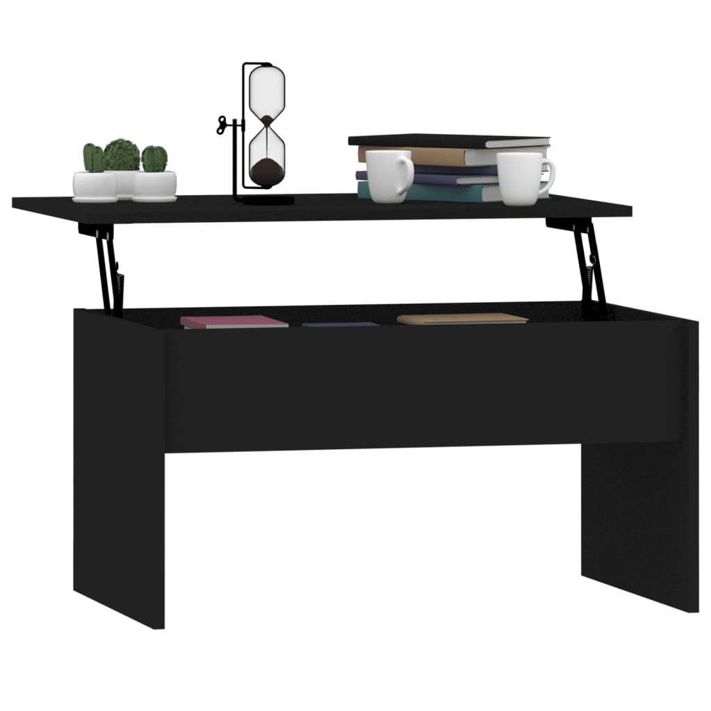 Table basse noir 80x50,5x41,5 cm bois d’ingénierie - Tables basses