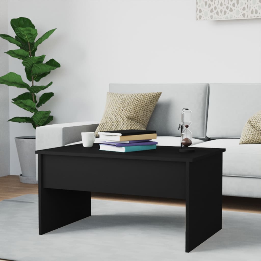 Table basse noir 80x50,5x41,5 cm bois d’ingénierie - Tables basses