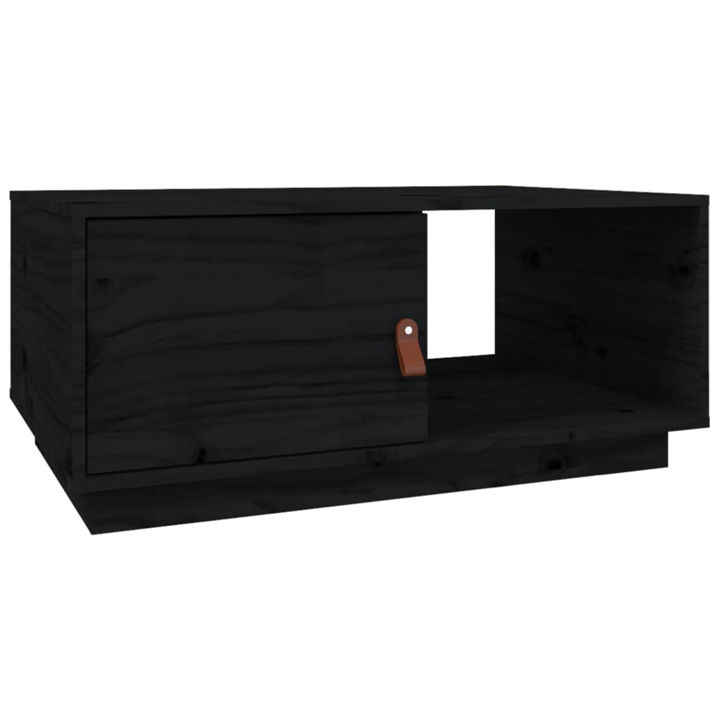 Table basse Noir 80x50x35,5 cm Bois massif de pin - Tables basses