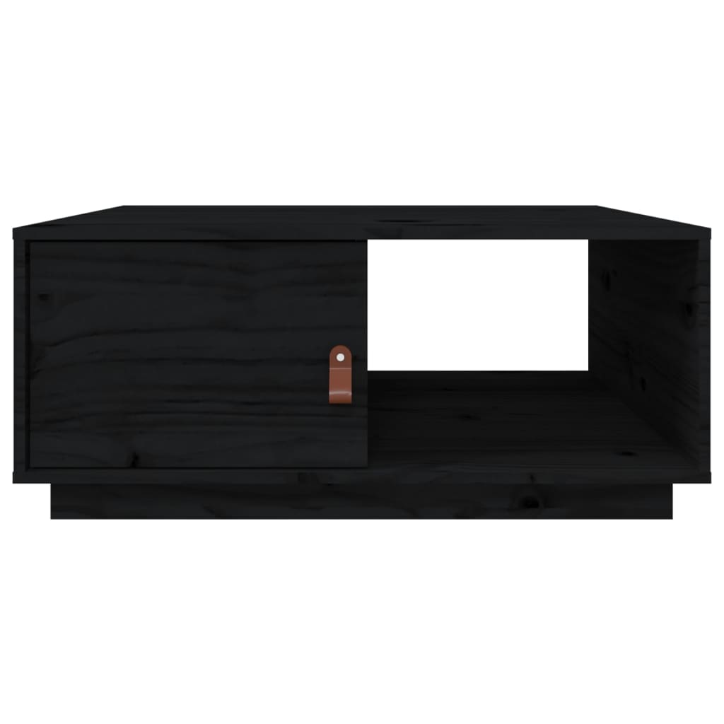 Table basse Noir 80x50x35,5 cm Bois massif de pin - Tables basses