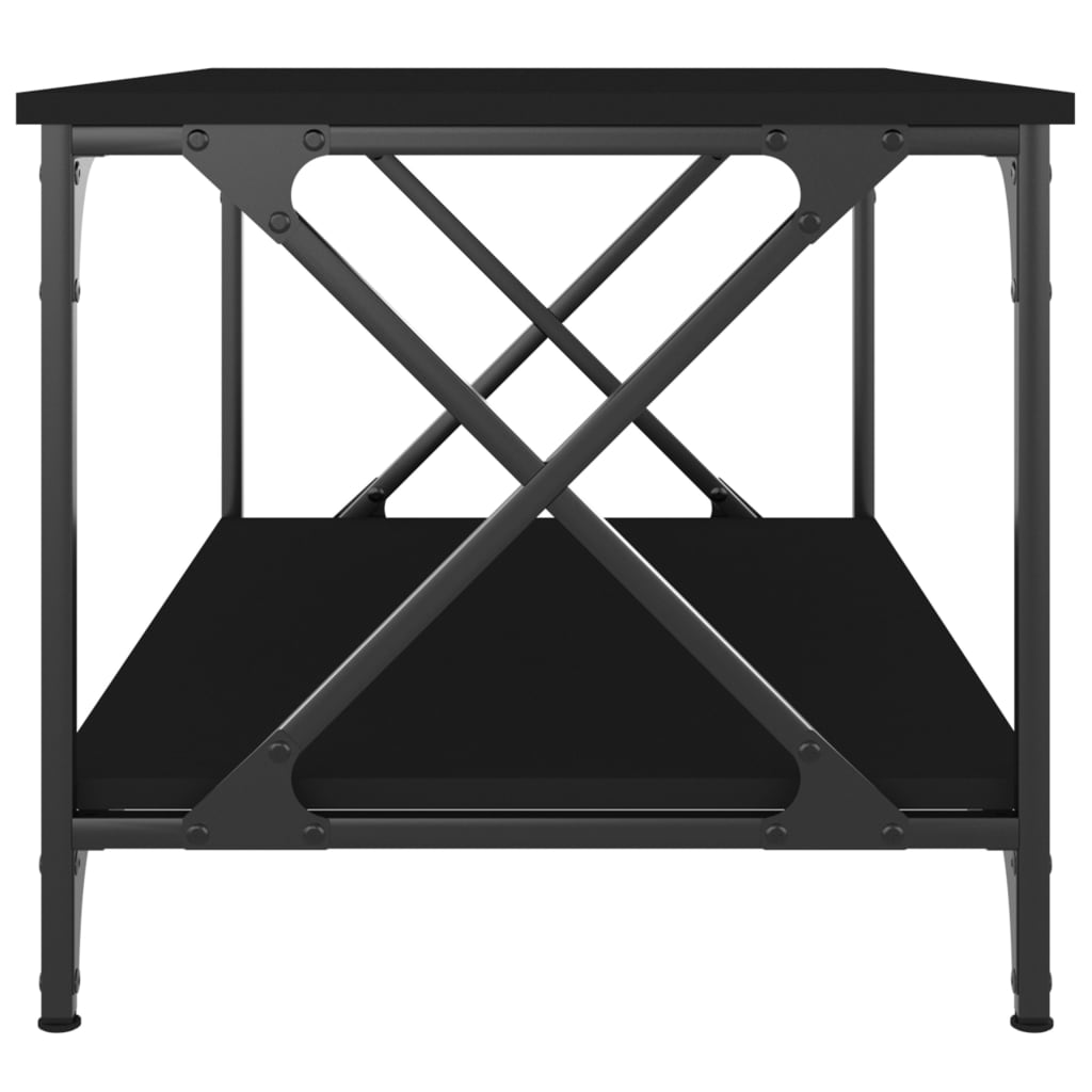 Table basse Noir 80x50x45 cm Bois d’ingénierie et fer - Tables basses