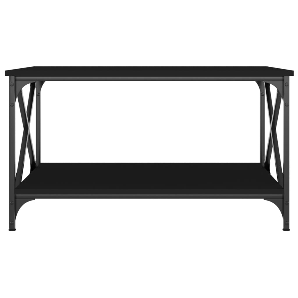 Table basse Noir 80x50x45 cm Bois d’ingénierie et fer - Tables basses