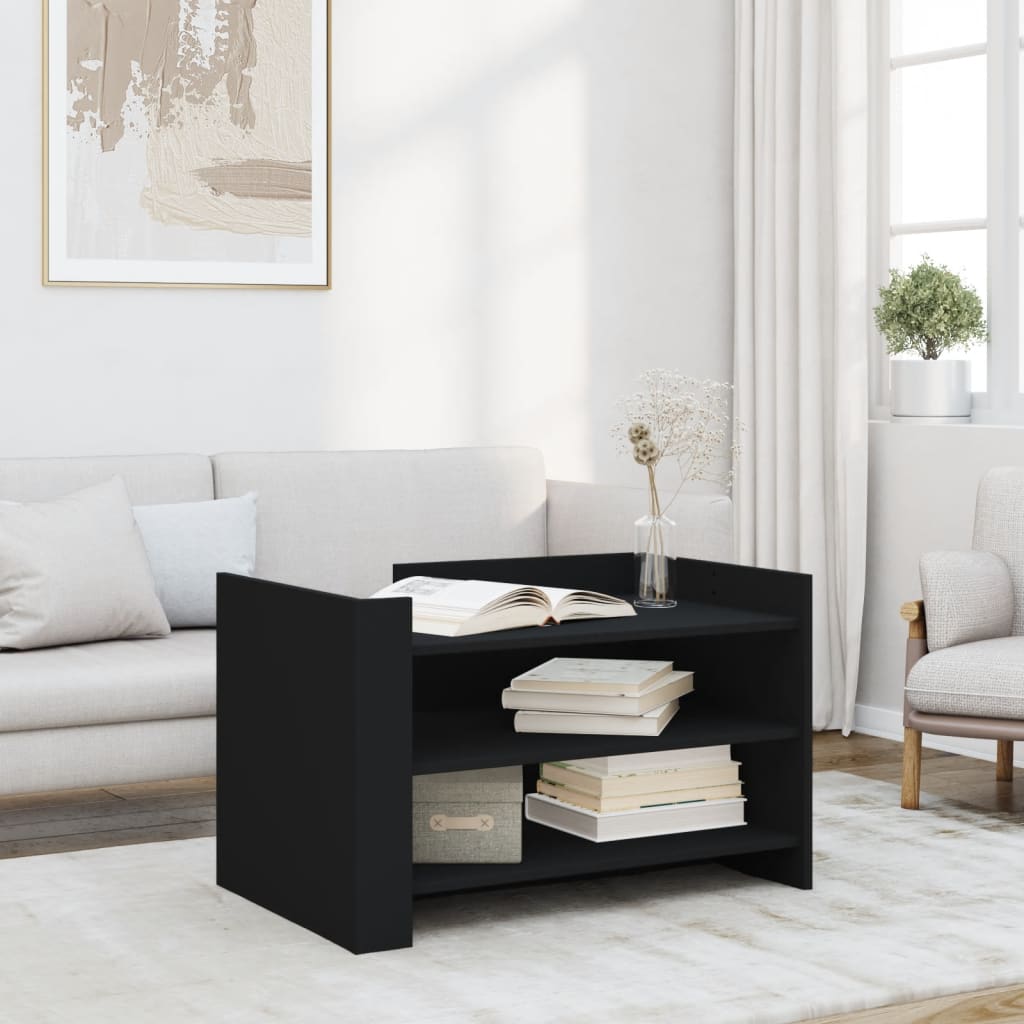 Table basse noir 80x50x50 cm bois d’ingénierie - Tables basses