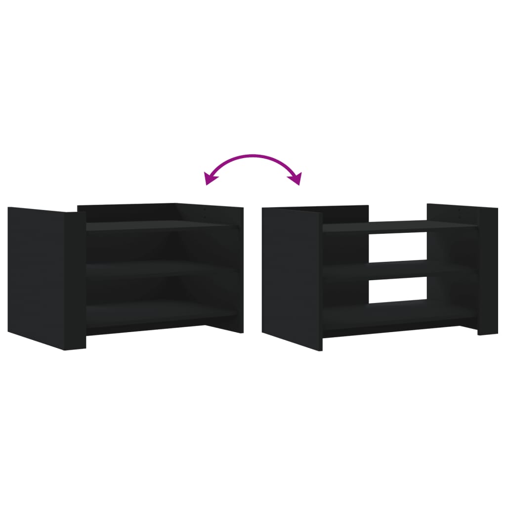 Table basse noir 80x50x50 cm bois d’ingénierie - Tables basses
