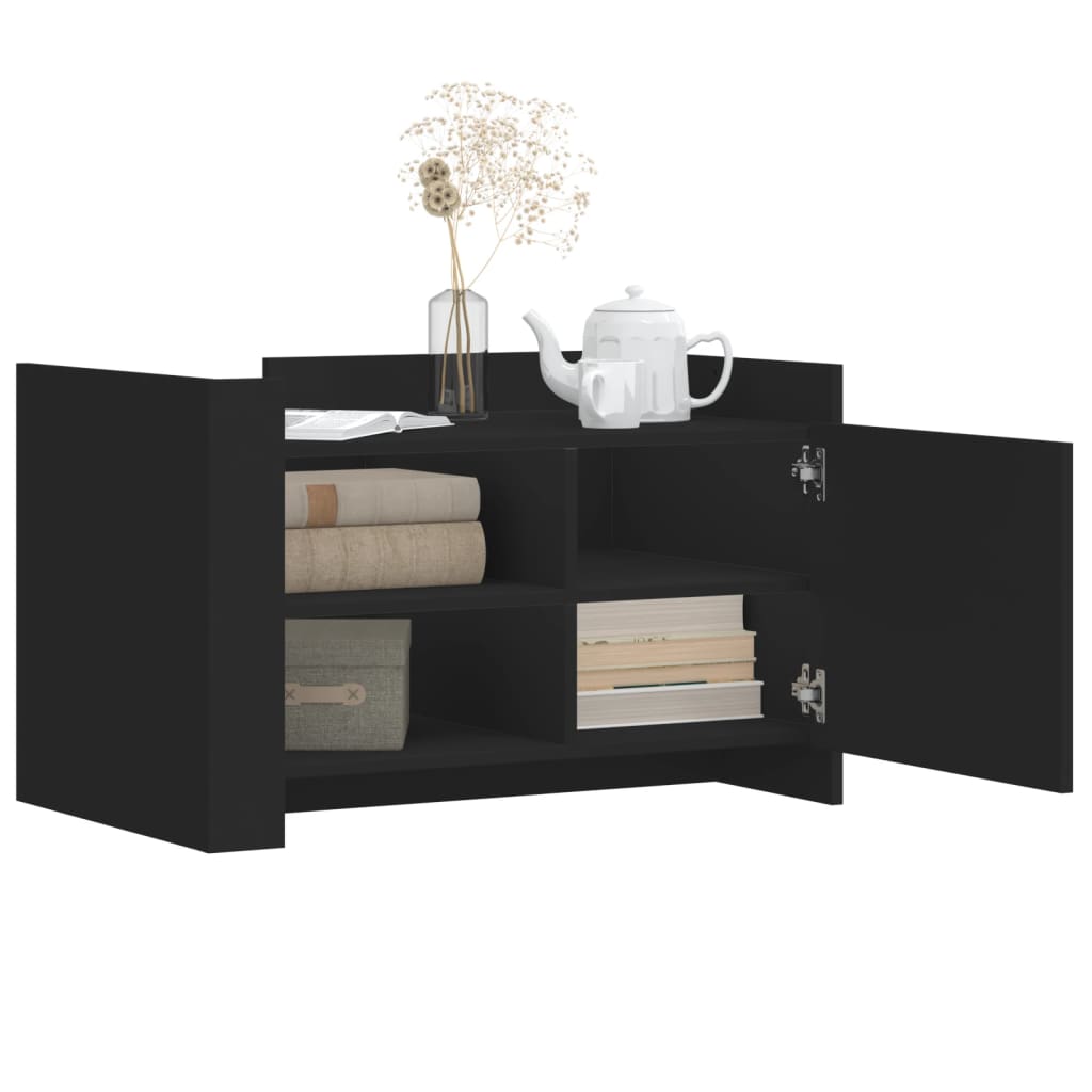 Table basse noir 80x50x50 cm bois d’ingénierie - Tables basses