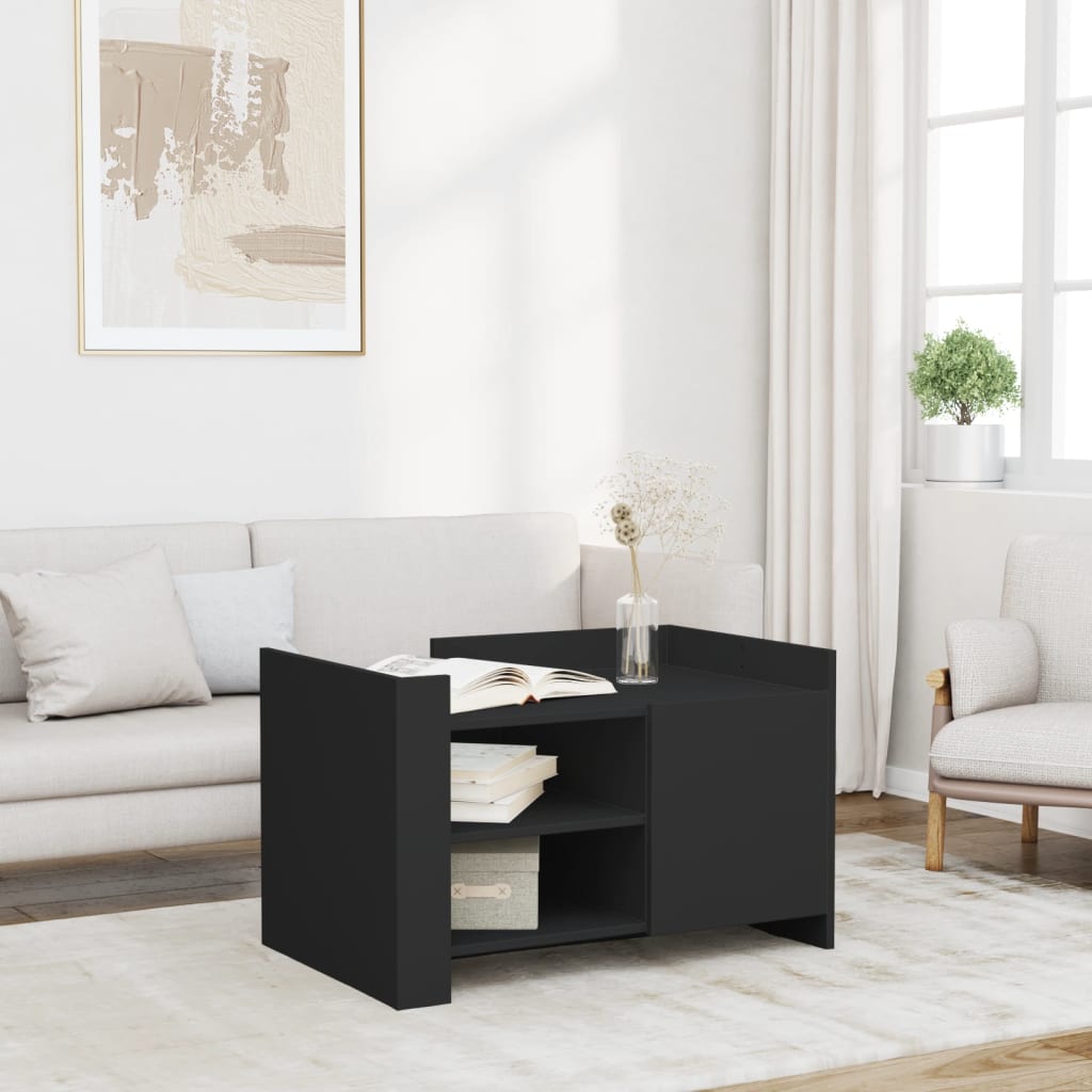 Table basse noir 80x50x50 cm bois d’ingénierie - Tables basses