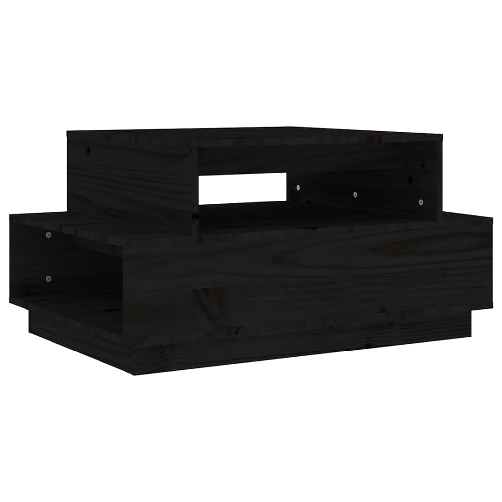 Table basse Noir 80x55x40,5 cm Bois massif de pin - Tables basses
