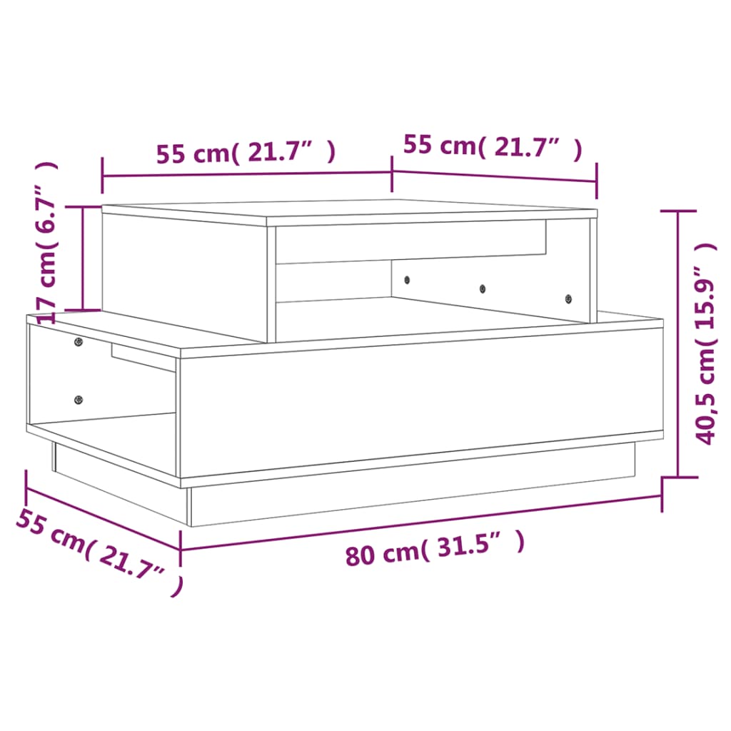 Table basse Noir 80x55x40,5 cm Bois massif de pin - Tables basses
