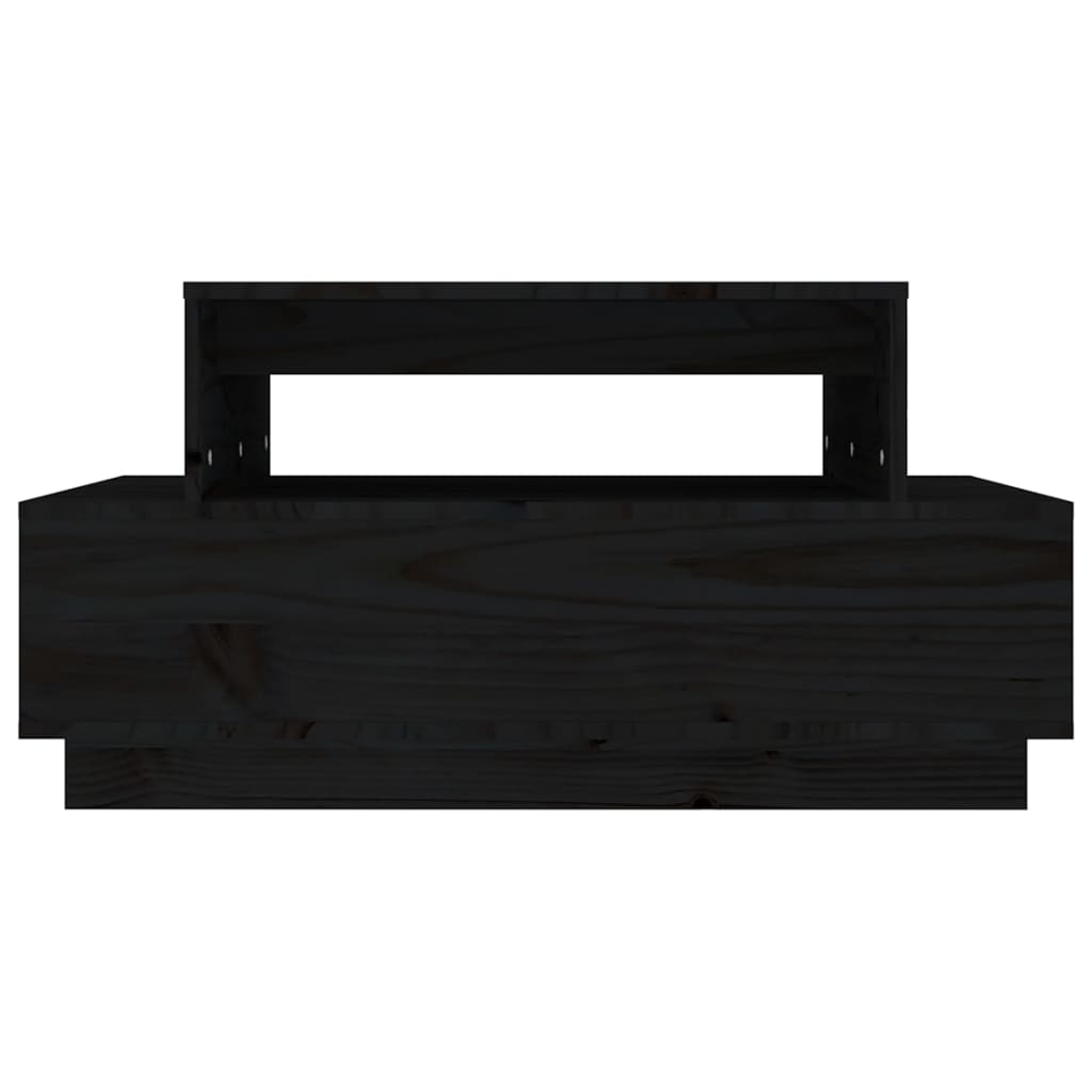 Table basse Noir 80x55x40,5 cm Bois massif de pin - Tables basses