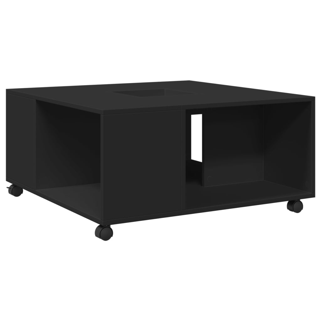 Table basse noir 80x80x40 cm bois d’ingénierie - Tables basses