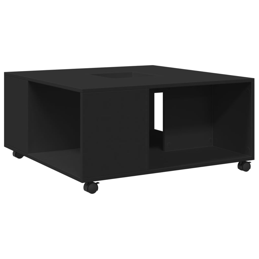 Table basse noir 80x80x40 cm bois d’ingénierie - Tables basses