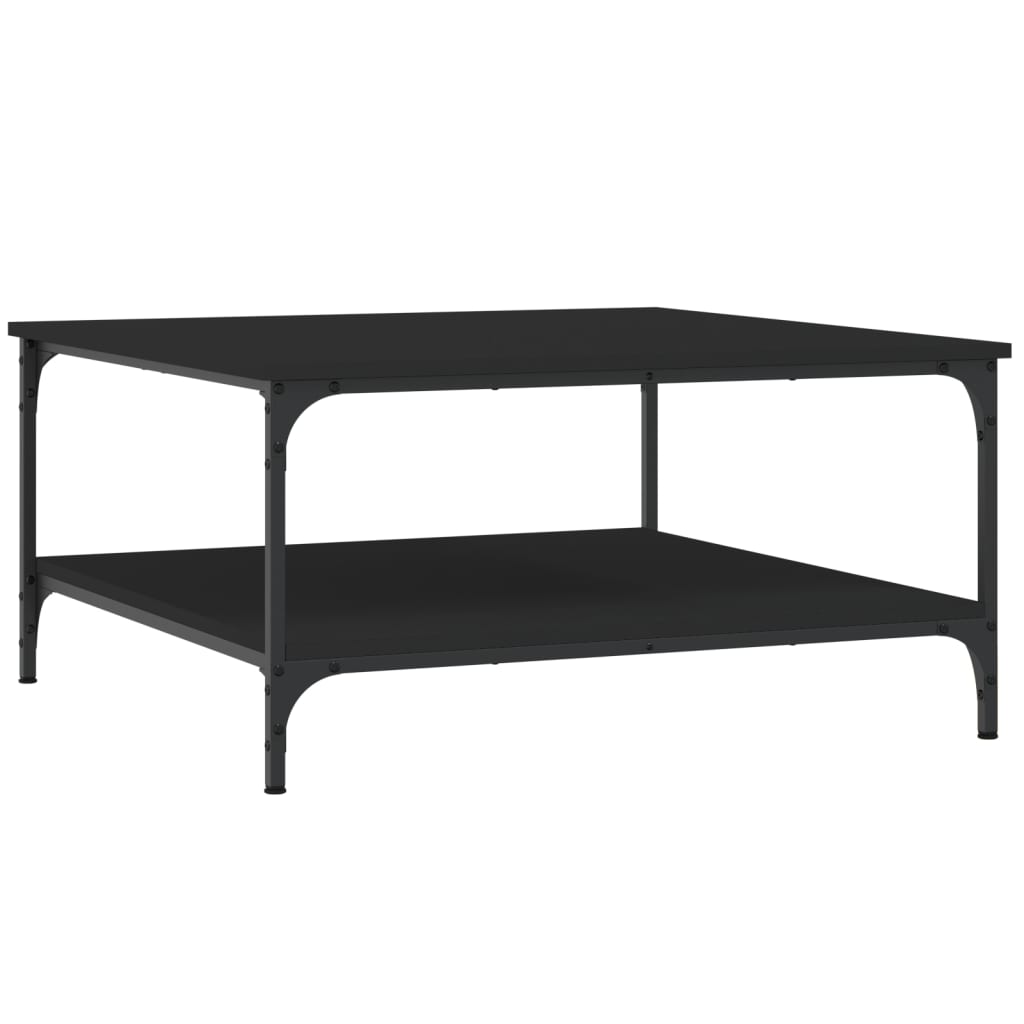 Table basse noir 80x80x40 cm bois d’ingénierie - Tables basses